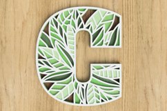 Layered Botanical Alphabet Laser Cut File - Letter C Product Image 1