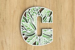 Layered Botanical Alphabet Laser Cut File - Letter C Product Image 2