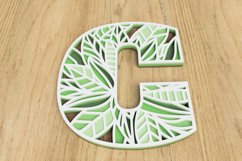 Layered Botanical Alphabet Laser Cut File - Letter C Product Image 3