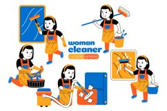 Woman House Cleaner Vector Pack #01 Product Image 1
