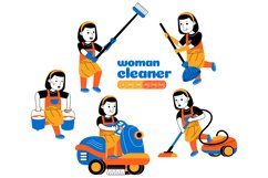 Woman House Cleaner Vector Pack #02 Product Image 1