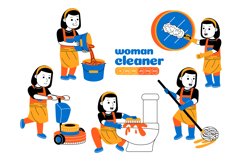 Woman House Cleaner Vector Pack #04 Product Image 1