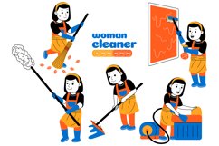Woman House Cleaner Vector Pack #05 Product Image 1