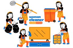 Woman House Cleaner Vector Pack #03 Product Image 1