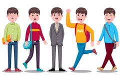 Young Man Student Vector Illustration #01 Product Image 1