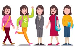 Young Woman Student Vector Illustration #01 Product Image 1