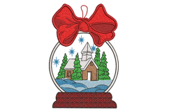 Christmas Snow Globe Machine Embroidery Design Product Image 1