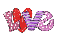 Love sign Machine embroidery design Product Image 1