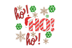 HO HO HO Snowflakes, Christmas Machine Embroidery Design Product Image 1