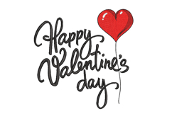 Happy Valentine Day, Machine Embroidery File Product Image 1
