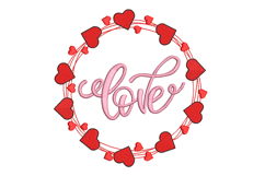 Love in Heart Circle embroidery design Product Image 1