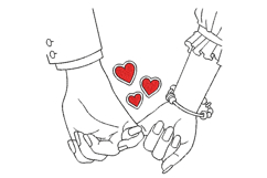 Holding hands embroidery design Product Image 1