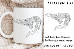 Zentangle svg. Girl svg. Mandala svg Product Image 1