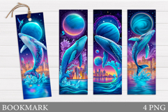 Whale Bookmark Design. Cute Whale Bookmark Sublimation Product Image 1