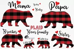 Bear family clipart. Plaid mama bear and family match shirt Product Image 1