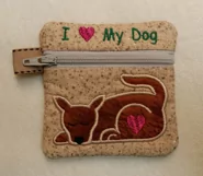Love My Dog Mini Zipper Bag - Fully Lined, 4X4 HOOP Product Image 2