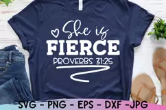 Christian Quote, She is Fierce Svg, Bible Verse Svg, Proverb Product Image 4