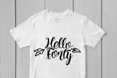 Hello Forty - Birthday SVG EPS DXF PNG Cutting Files Product Image 3