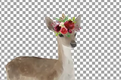 Deer couple with floral burgundy crown match shirt clip art Product Image 5