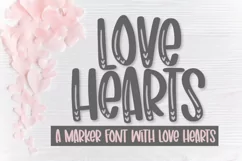 Love Hearts - A marker font with love hearts - Free Font Of The Week Product Image 1