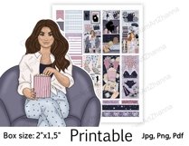 Movie Night Weekend Lazy Printable Sticker Box Size 2"x1,5" Product Image 6