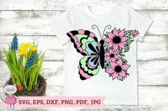 Floral Butterfly svg, Flowers svg Product Image 7