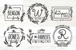 Family Monogram Sign Floral Wreath svg Product Image 1