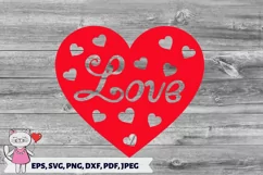 Red Heart of Hearts Valentine's Day, Cut File for Cricut Product Image 3