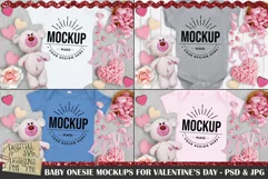 Baby Bodysuit Mockups for Valentine's Day | Baby Mockup Product Image 1