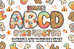 Summer Alphabet clipart, summer letters doodle Product Image 1