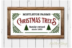 Mistletoe Farms Christmas trees, Vintage Christmas sign svg Product Image 1