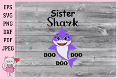 Sister shark Svg files Family shirt design Product Image 3