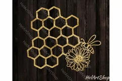 Honeycomb svg, bee svg, floral bee svg, honey bee svg Product Image 2