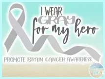 I Wear Gray For My Hero Brain Cancer Ribbon SVG Product Image 3