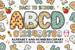 Back to School Alphabet png, letters doodle, school clipart Product Image 1
