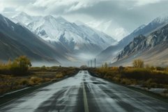 Majestic mountain road after rain Product Image 1