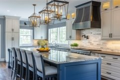 Modern kitchen interior with elegant lighting Product Image 1
