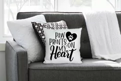 Paw Prints on my Heart SVG Cut File - Dog SVG File Product Image 3