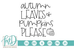 Autumn Leaves and Pumpkins Please SVG DXF PNG Cut File Product Image 1