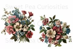 Flowers, Ephemera, PNG, Junk Journal, Vintage, clipart Product Image 2