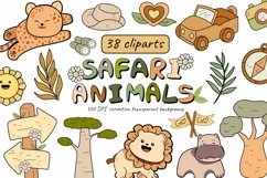 Safari animals clipart, tropical animals, Baby shower Product Image 1