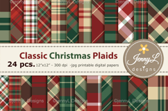Classic Christmas Plaid Digital Papers Product Image 1
