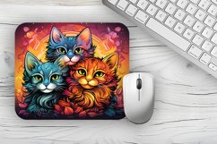 flower cat Mousepad PNG, Animal Mousepad Sublimation Designs Product Image 1
