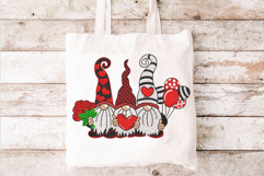 Valentine Gnomes with red roses and Balloons. Product Image 2