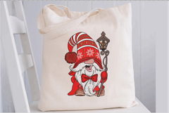 Christmas Gnome with lantern. Xmas Machine Embroidery Product Image 2