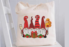 Four Christmas Gnomes Embroidery Design Product Image 2