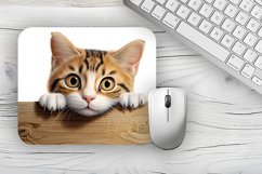 Cute Cat Mousepad Sublimation Design, Animal Mousepad PNG Product Image 1