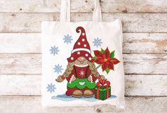 Christmas Gnome Girl. Xmas Machine Embroidery Product Image 2