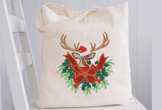 Christmas Deer. Xmas Machine Embroidery Product Image 2