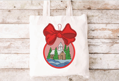 Christmas Ornament with Bow. Machine Embroidery File Product Image 2